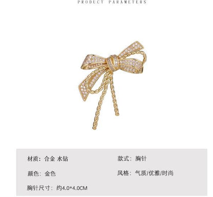 Bow high-end brooch