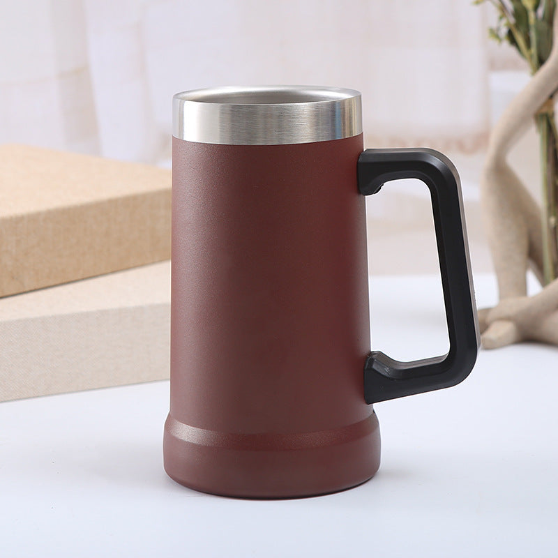 24Oz Double Layer Stainless Steel Handle Cup