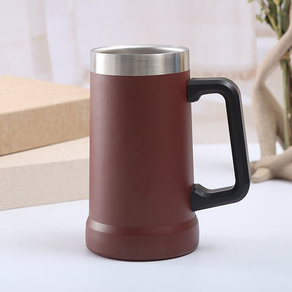 24Oz Double Layer Stainless Steel Handle Cup