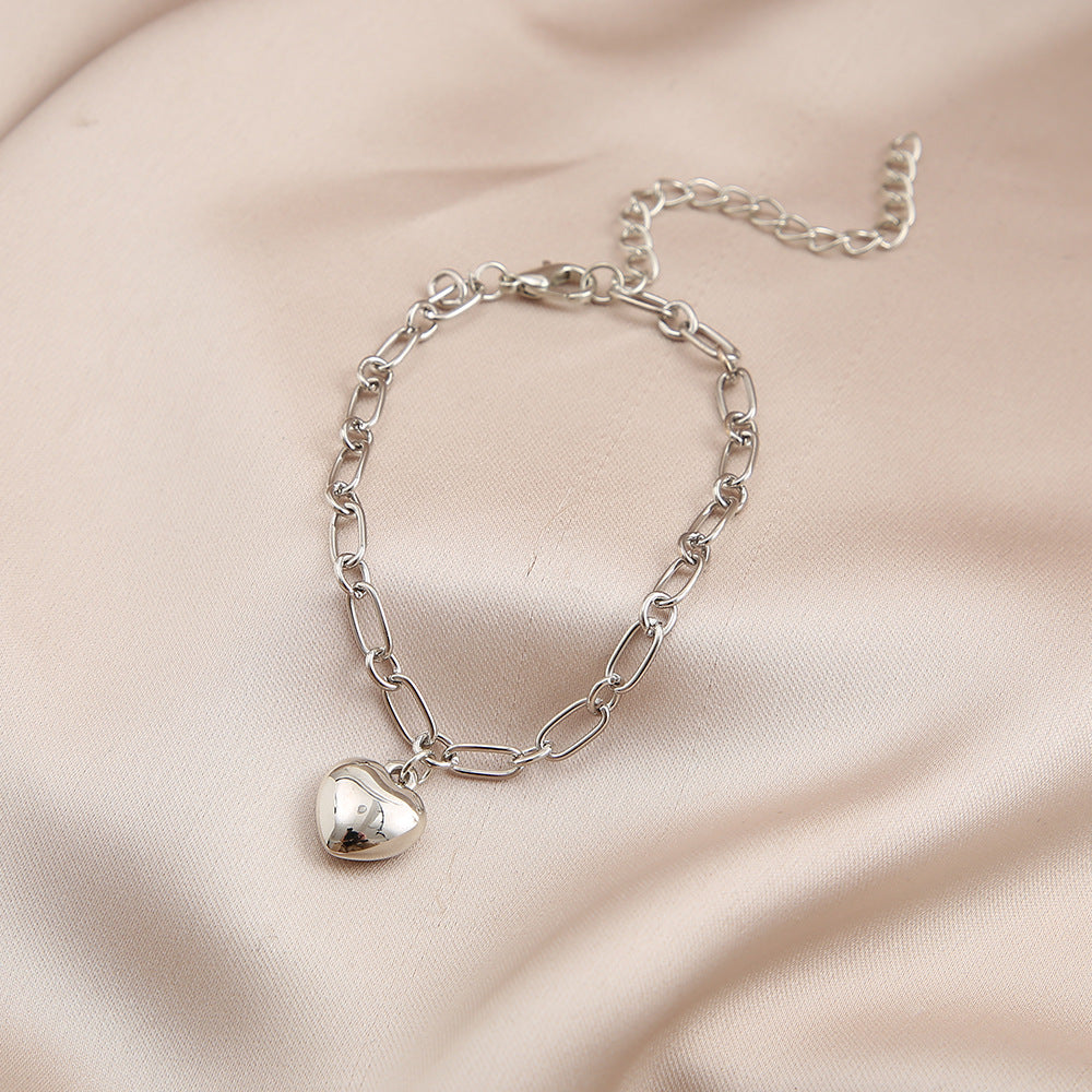 Alloy heart-shaped peach pendant bracelet