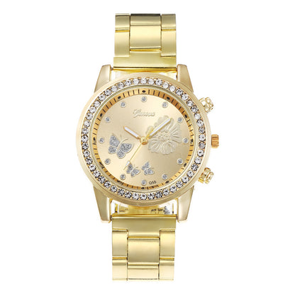 Alloy Diamond Ladies Butterfly Watch