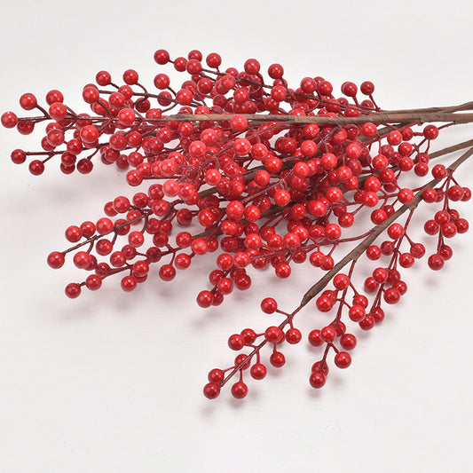 Holly fruit red acacia bean artificial flower