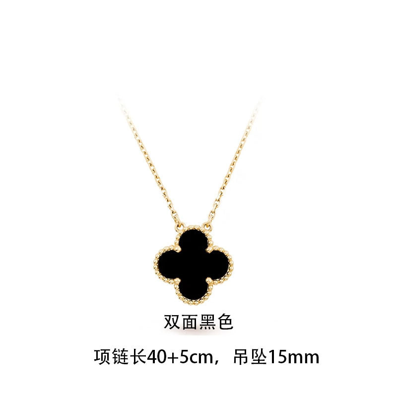 High-Quality Double-Sided Clover Necklace, Titanium Steel