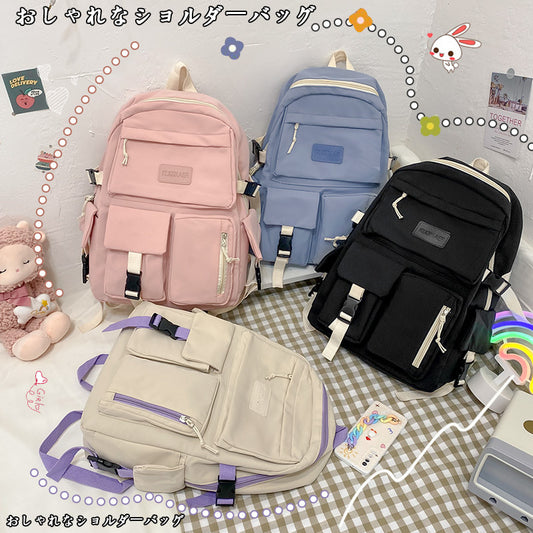 New canvas backpack student bag