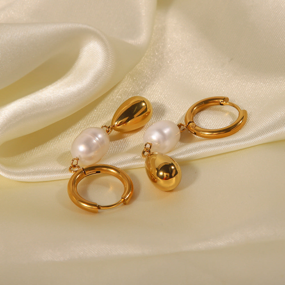 Natural pearl 18K gold plated earrings