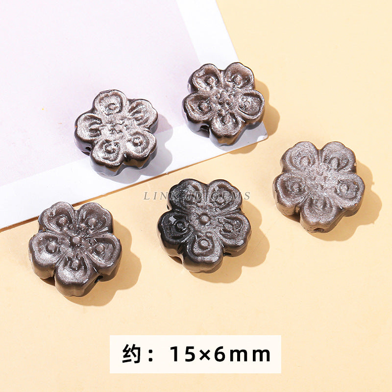 Wholesale of natural silver obsidian carving pendants