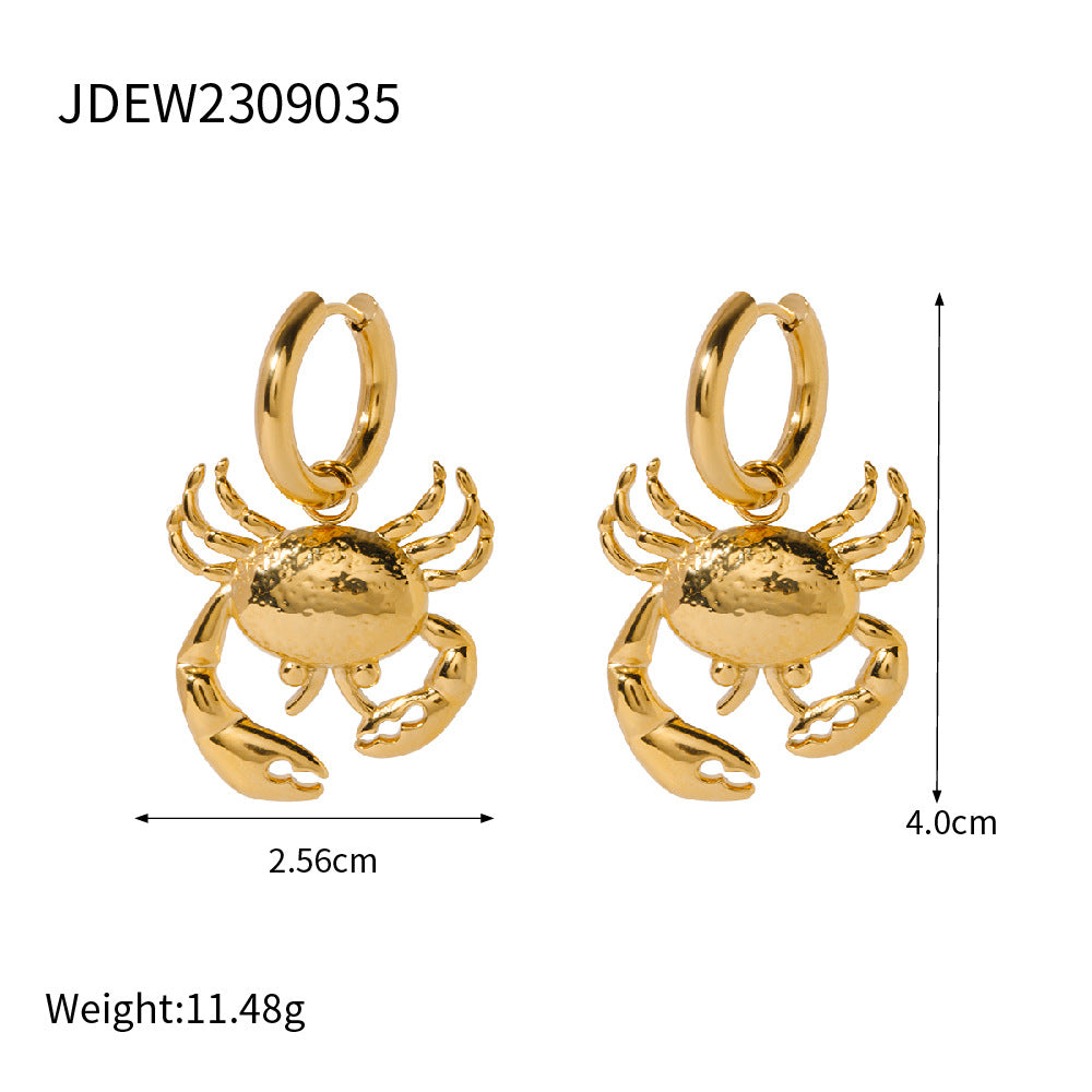 Crab pendant earrings