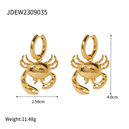 Crab pendant earrings