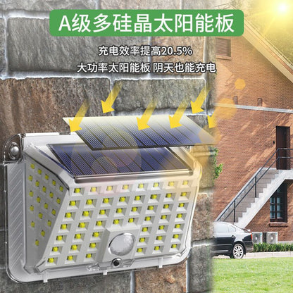 Solar Three-Sided Motion Sensor Wall Light