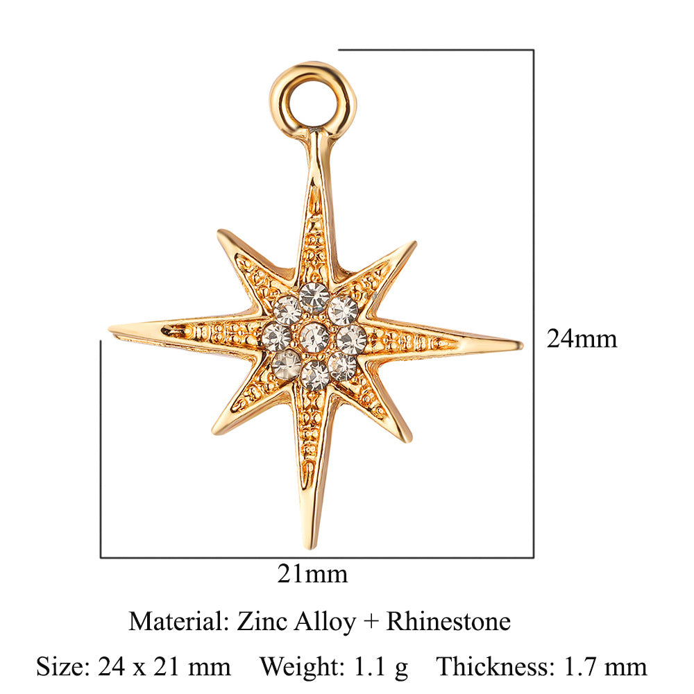 5 pcs/pack star moon sun zinc alloy pendant