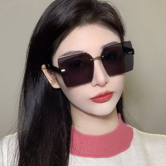 Frameless Gradient Color Trendy Sunglasses