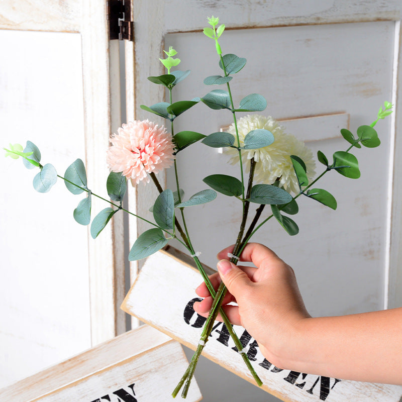 Simulation dandelion table tennis chrysanthemum eucalyptus bouquet