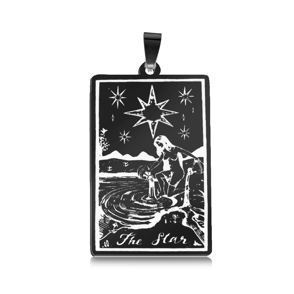 5 pcs/bag gun black tarot brand titanium steel pendant