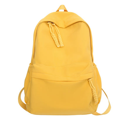 Solid color backpack student large capacity school bag