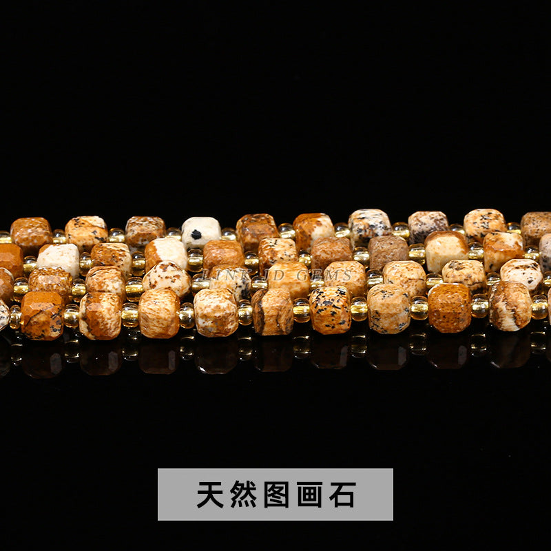 6/8Mm crystal agate jade cube loose beads