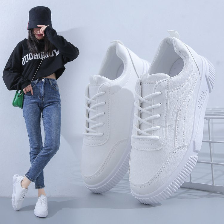 Front lace-up flat-soled women's board shoes wholesale