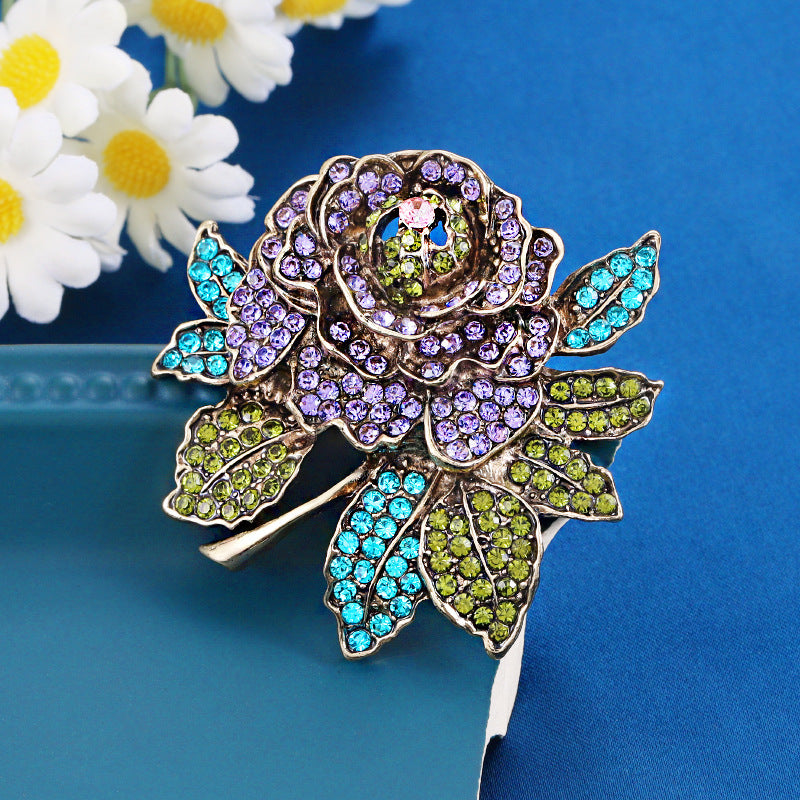 Delicate Diamond Flower Brooch