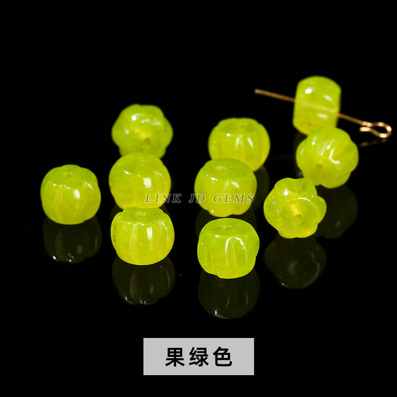 6*8mm color chalcedony pumpkin beads loose beads