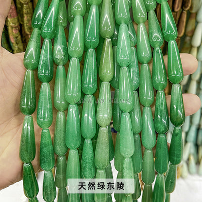 10 * 30Mm jade agate straight hole water drop shaped loose beads