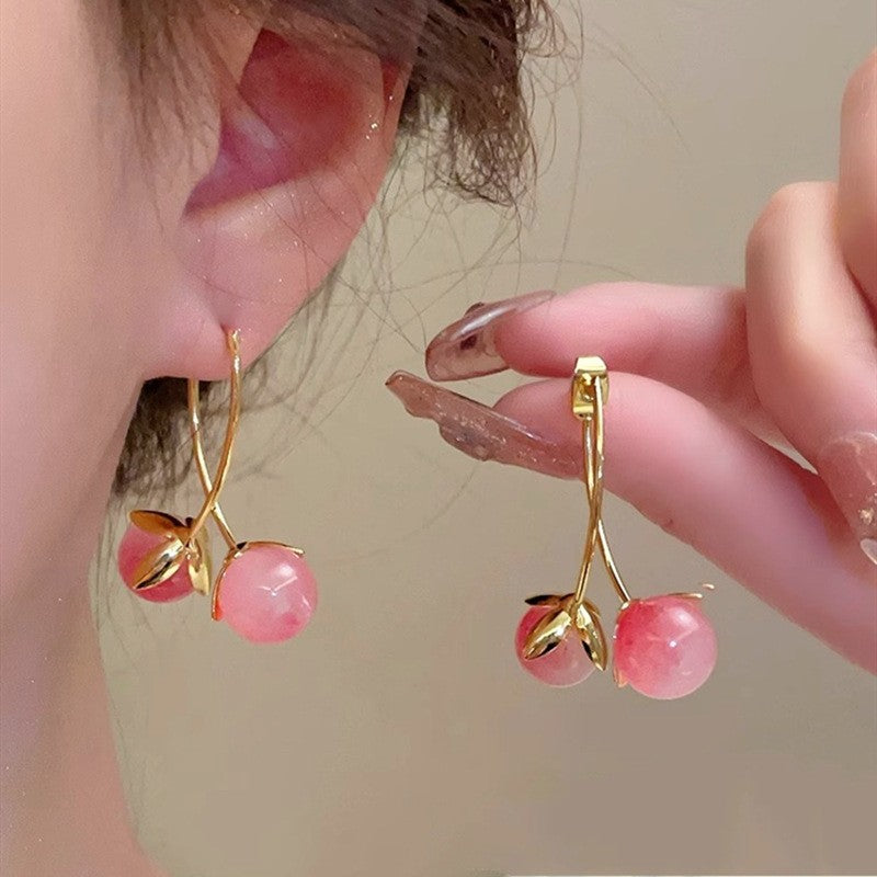 Pink tomato earrings