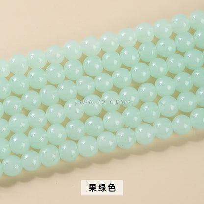 Imitation jade glass round beads loose beads