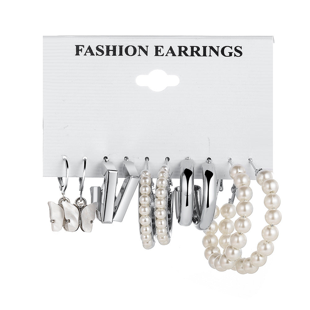 Retro style earrings set 5 pieces