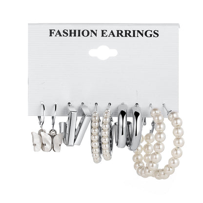 Retro style earrings set 5 pieces