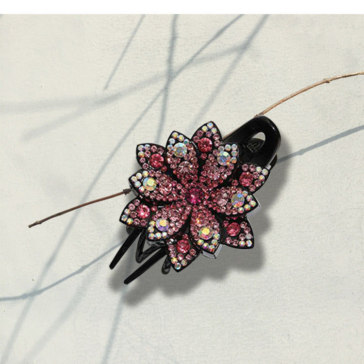 Side flower rhinestone ins headdress