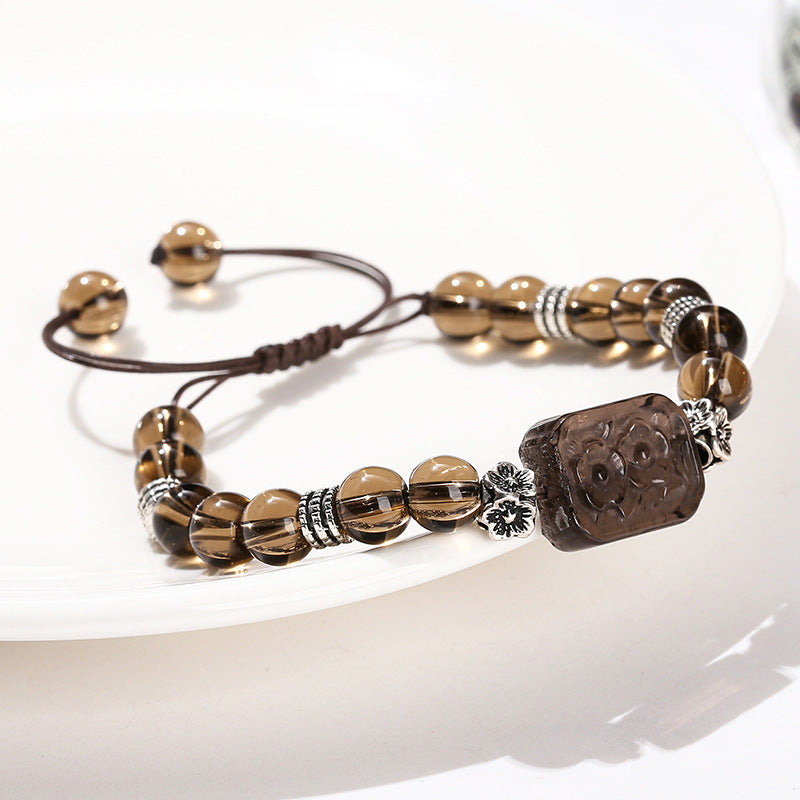 High imitation tea crystal bead bracelet for women