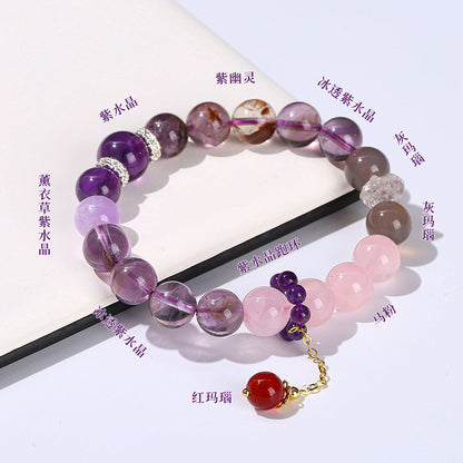 Nine Purple Fire Bracelet Natural Duobao Crystal