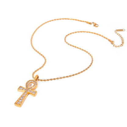 Rhinestone Cross Pendant Necklace