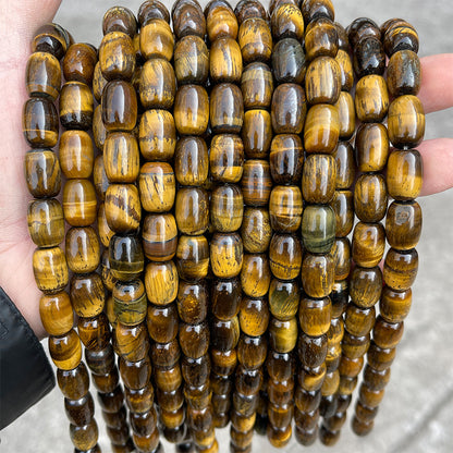 10 * 14Mm natural yellow tiger's eye stone barrel bead spacer