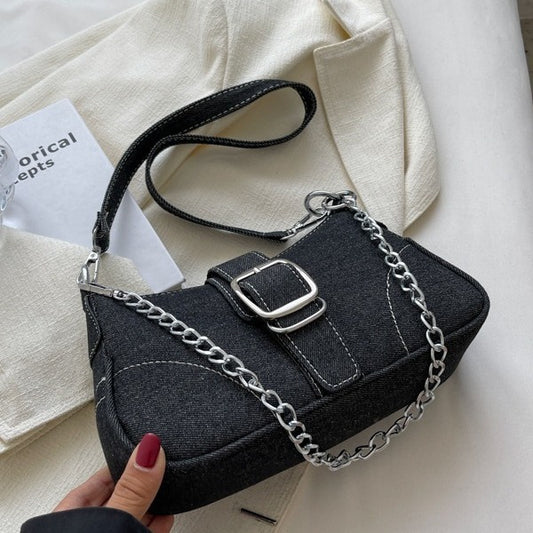 High-grade canvas chain crossbody bag