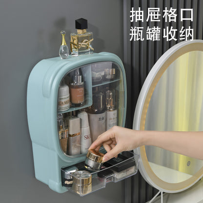 Wall-Mounted Large Capacity Makeup Organizer