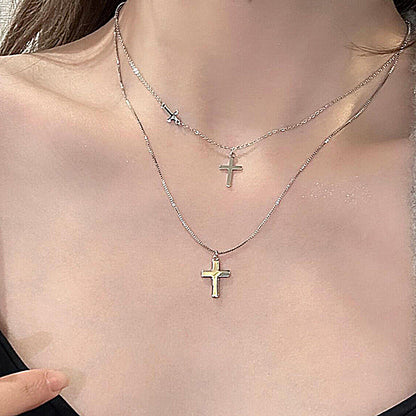 Layered Cross Necklace