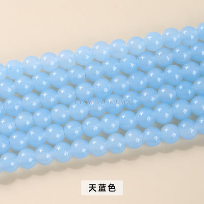 Imitation jade glass round beads loose beads