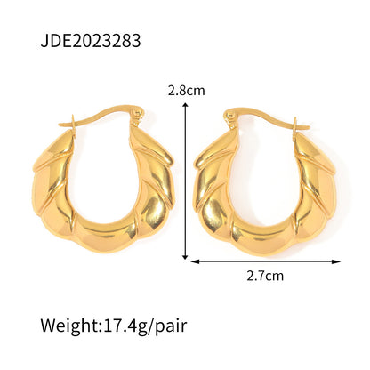 Irregular smooth 18k gold-plated earrings