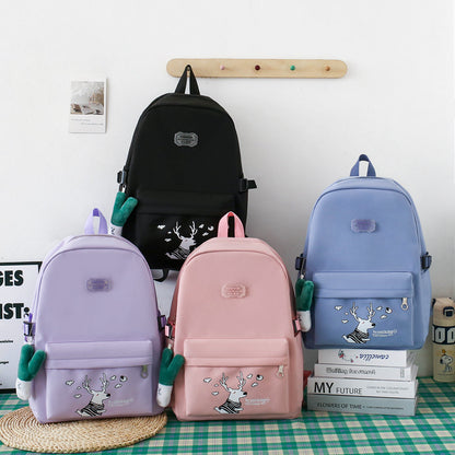 Student backpack cartoon school bag 4 piece set backpack