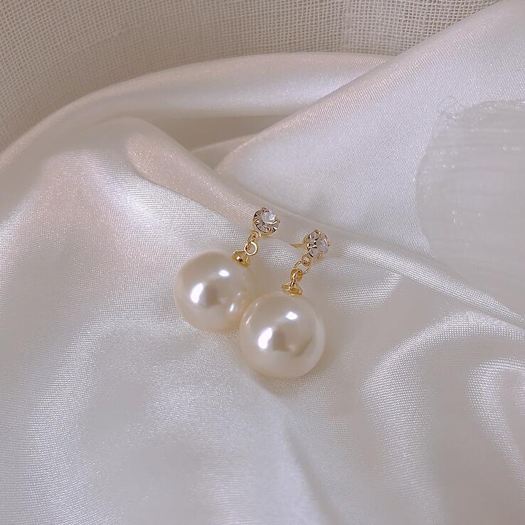 Pearl Earrings Women's 925 Silver Needle