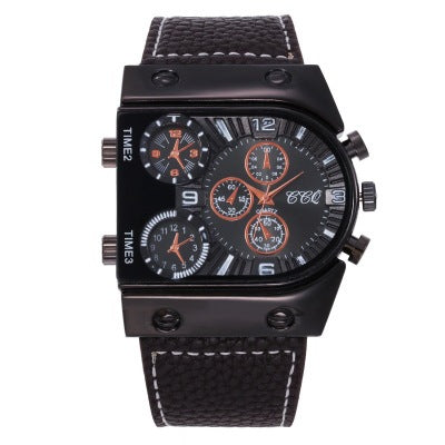 Large Dial Multi-Function Men's Quartz Watch