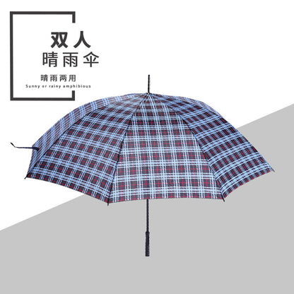 Golf Checkered Umbrella Double Umbrella UV Protection Umbrella