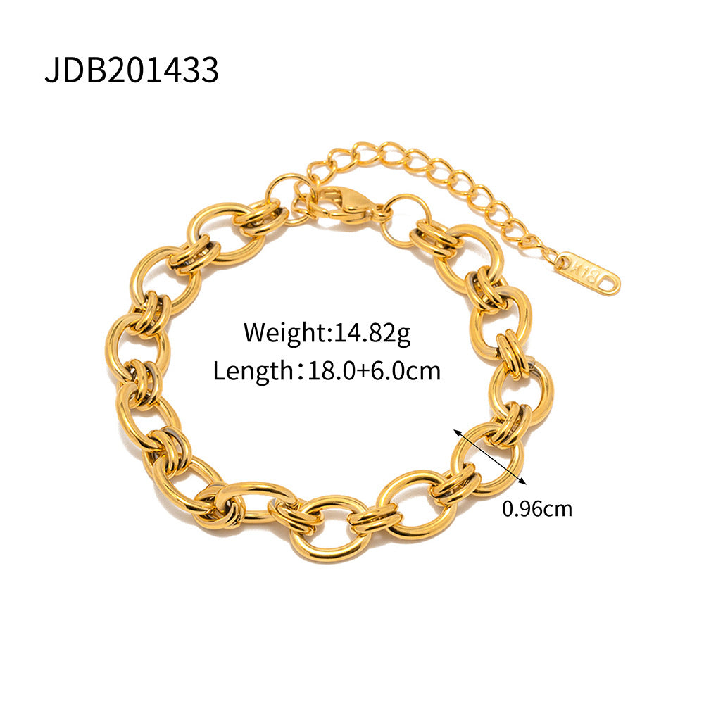 Gold chain stainless steel bracelet