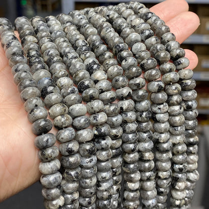 8 * 4Mm natural black sparkling stone abacus beads loose beads