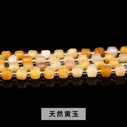 6/8Mm crystal agate jade cube loose beads