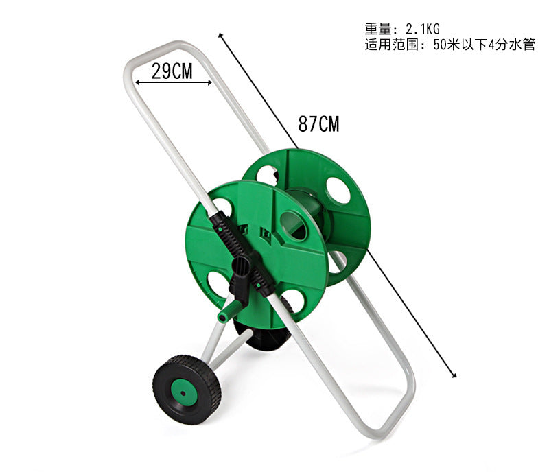 Large 50-meter water pipe truck, water pipe reel, wire reel, hand push type