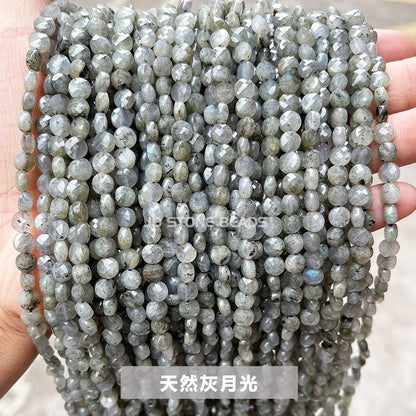 6 * 4Mm cut agate round cake-shaped loose bead facets