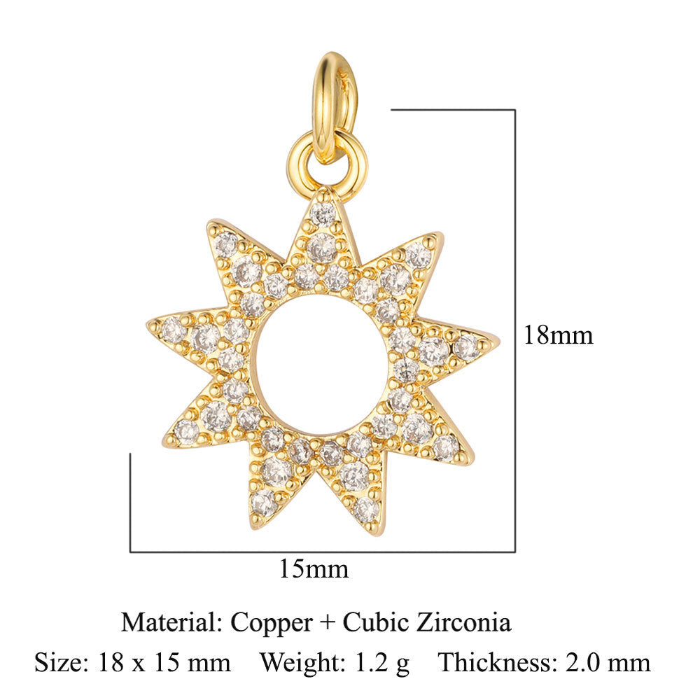 Star of David Copper Zirconia Pendant