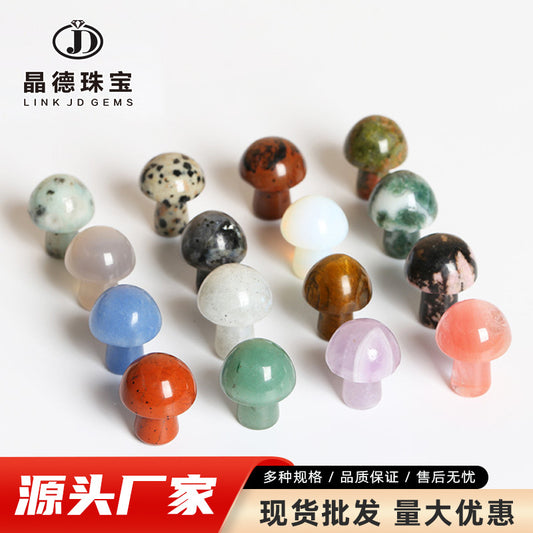 ins cross-border crystal stone small mushroom ornament