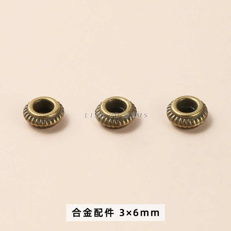 Tibetan silver zinc alloy disc with diamond bead spacer accessories