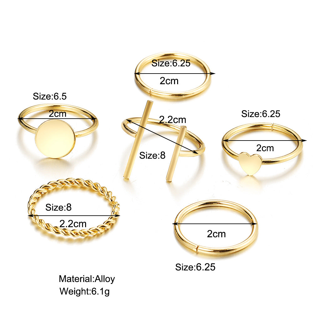 Alloy Geometric Knuckle Ring Set